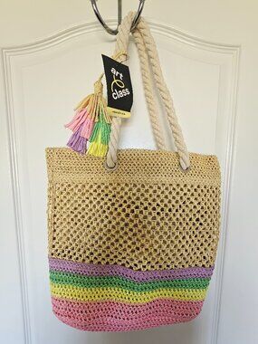 Straw Tote Beach Bag